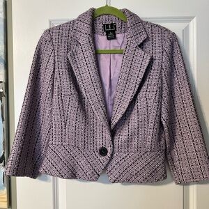INC International Concepts Women's Purple Tweed Jacket